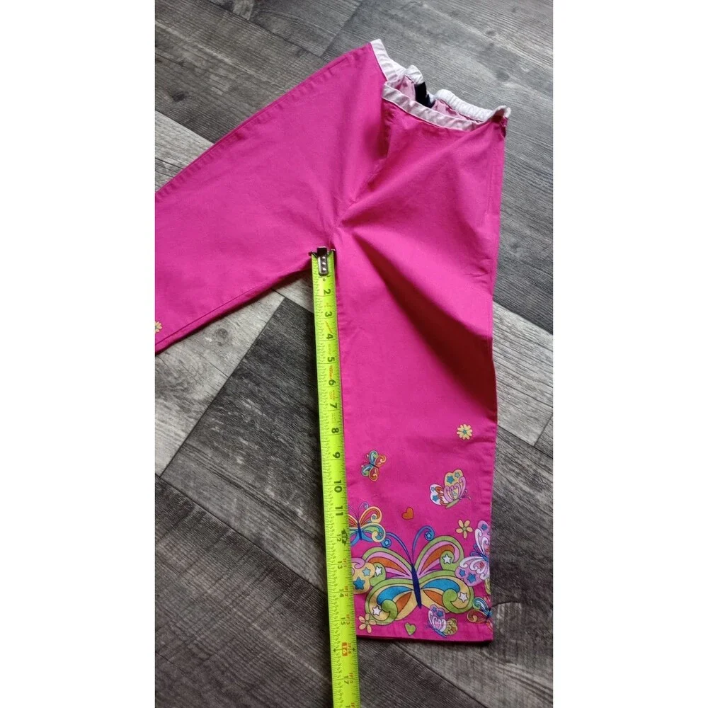 The Children's Place Stretch Girls 8 Pink Floral  Pants With Zip On Side